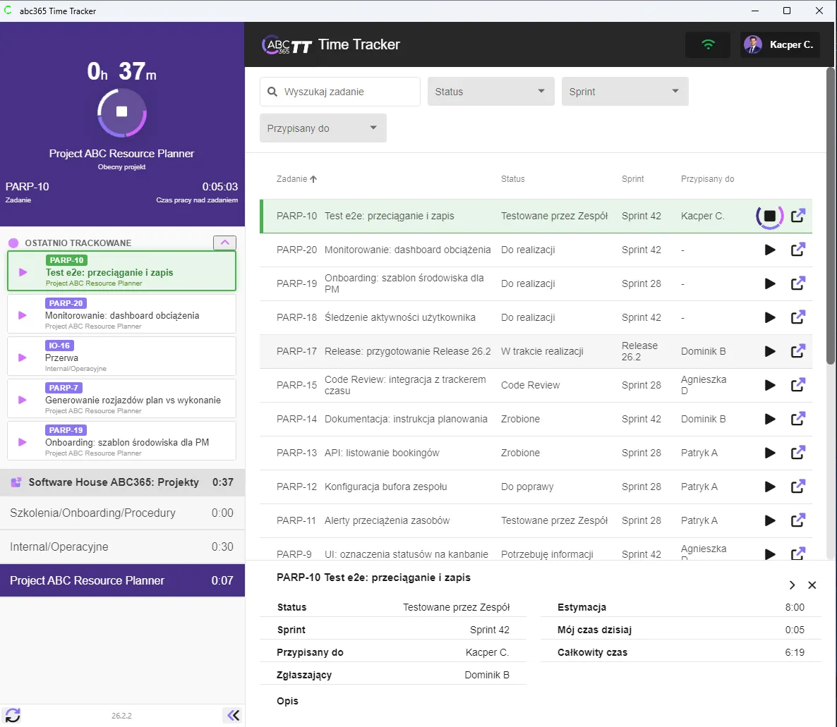 ABC365 dla software house - timetracker, lekki tracker dla programistów